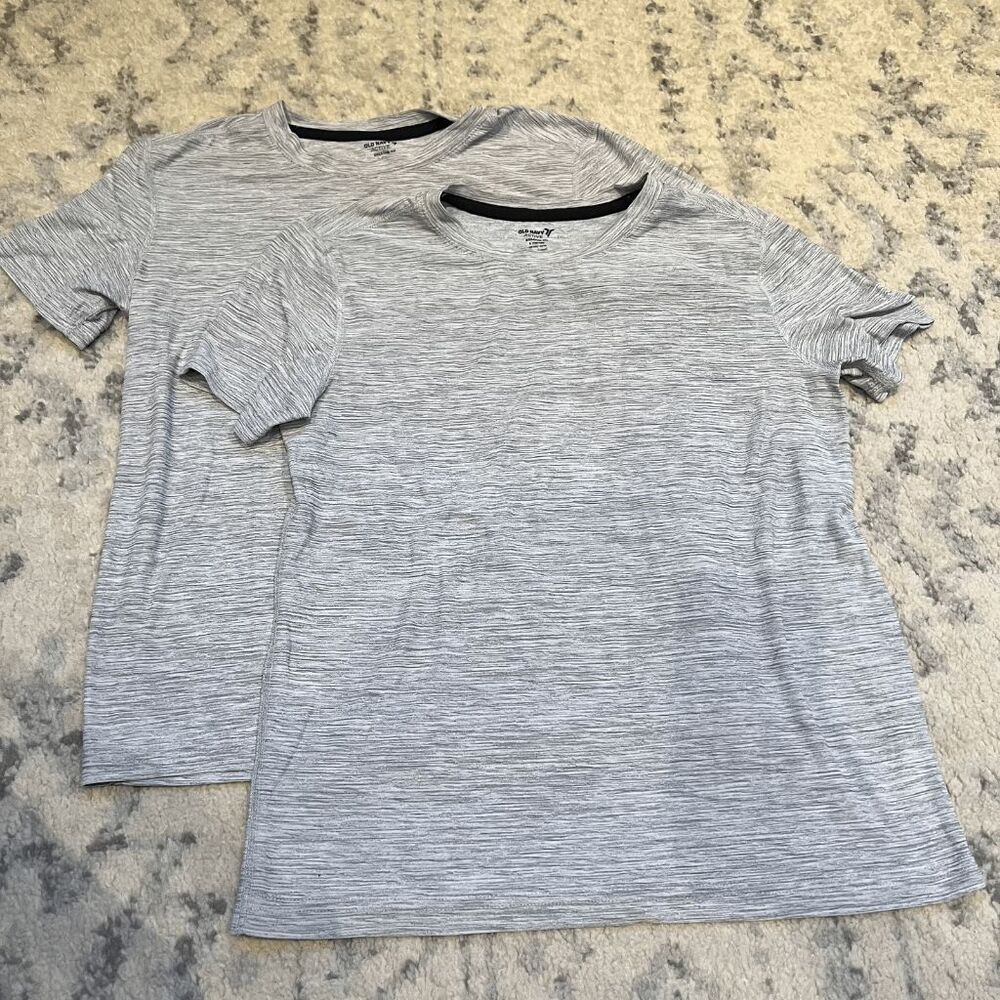 Old Navy Active Breathe On Tees Set of 2 Heather Gray Kids L 10-12